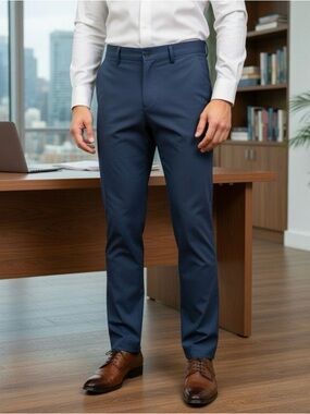 Theory Men's Navy Dress Pants - Slim Tailored Fit